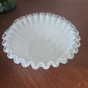 Fenton Silver Crest Milk Glass Bowl